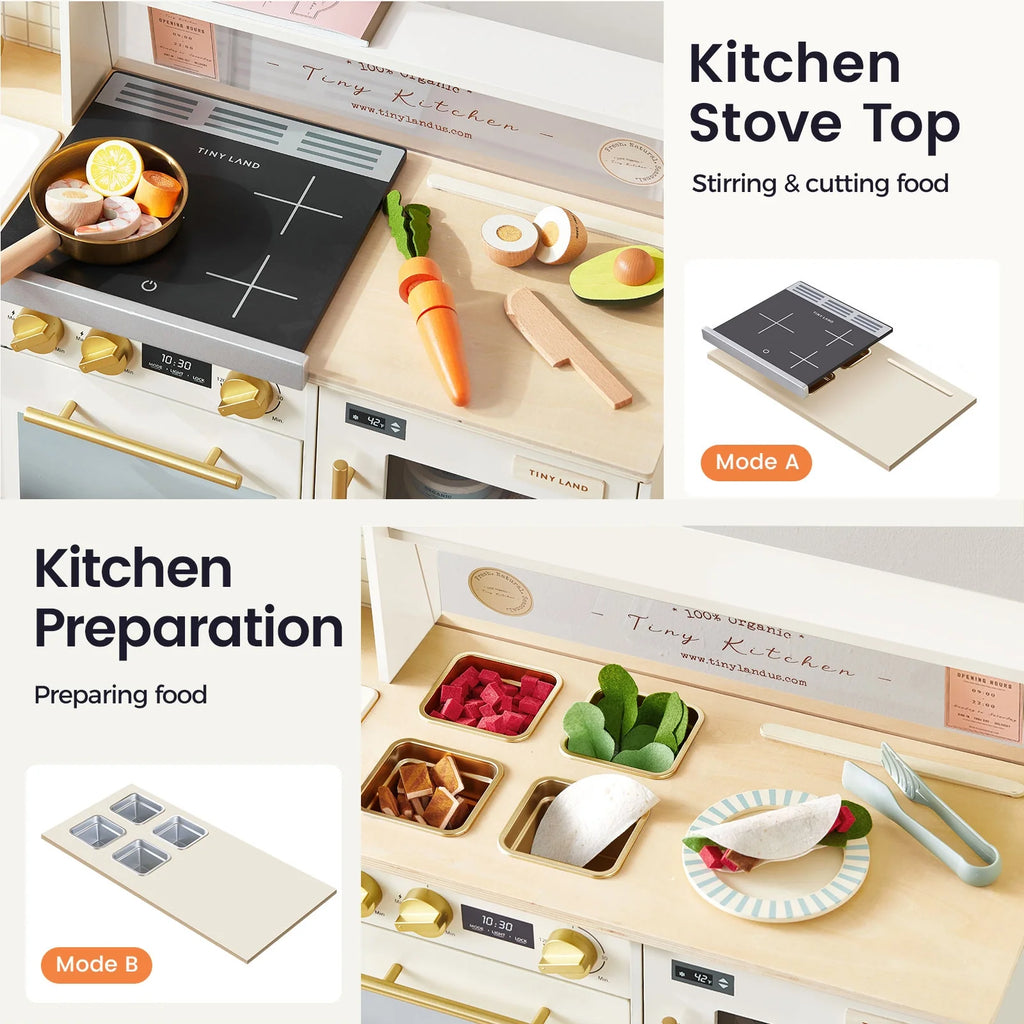 Tiny Land® BistroSwitch 2-in-1 Wooden Play Kitchen