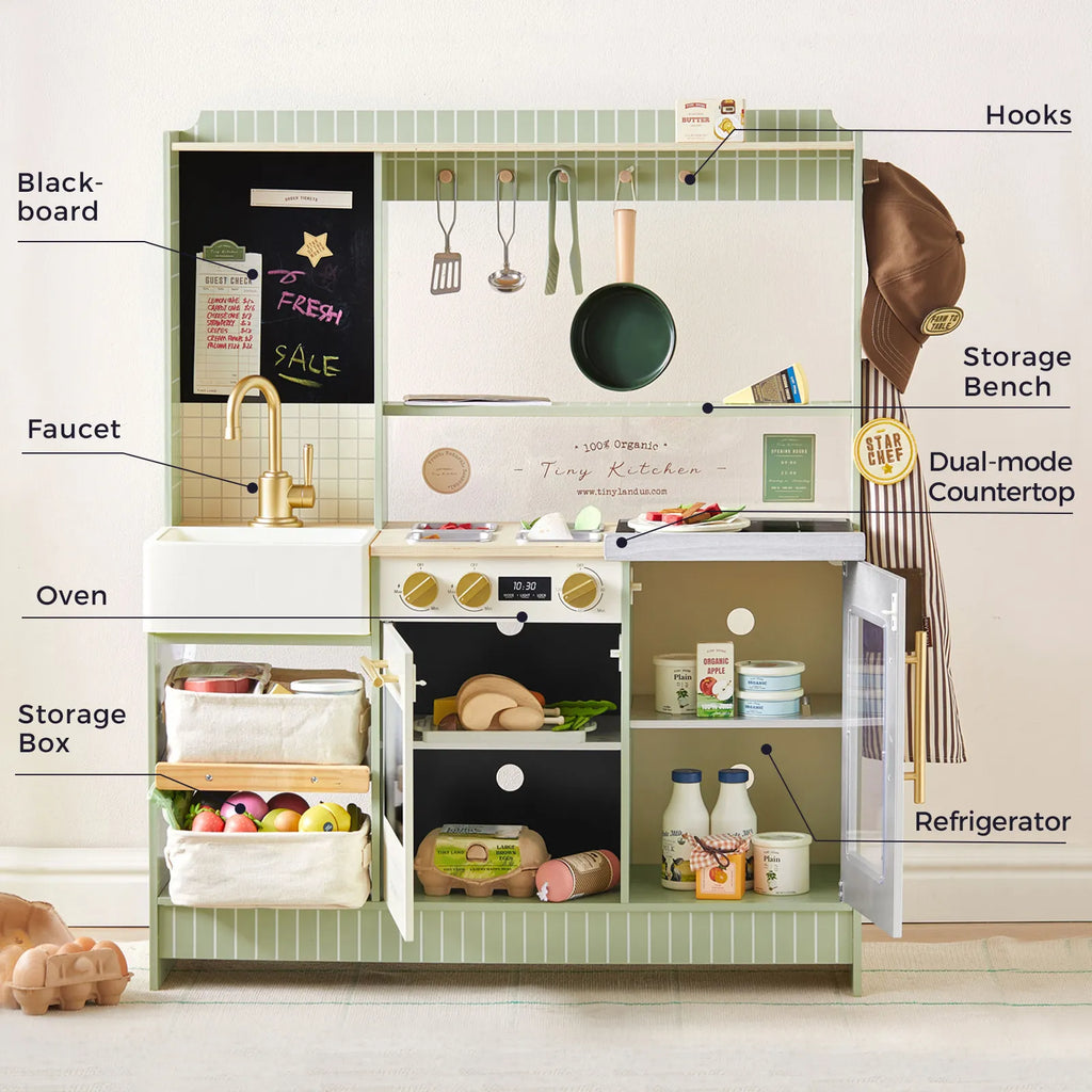 Tiny Land® BistroSwitch 2-in-1 Wooden Play Kitchen