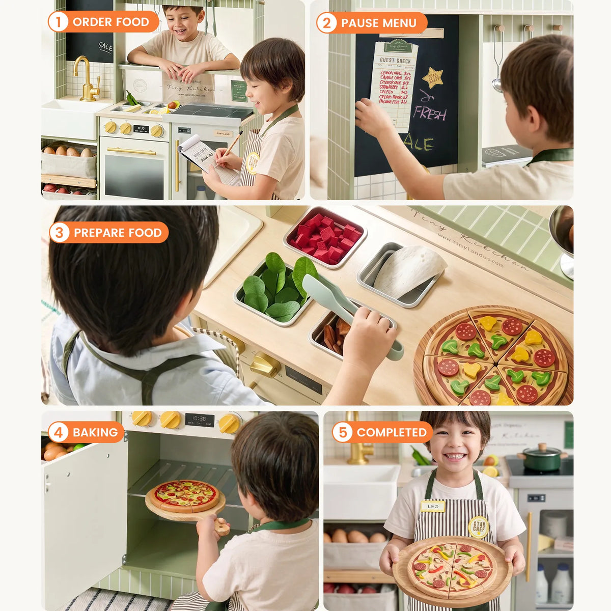 Tiny Land® BistroSwitch 2-in-1 Wooden Play Kitchen