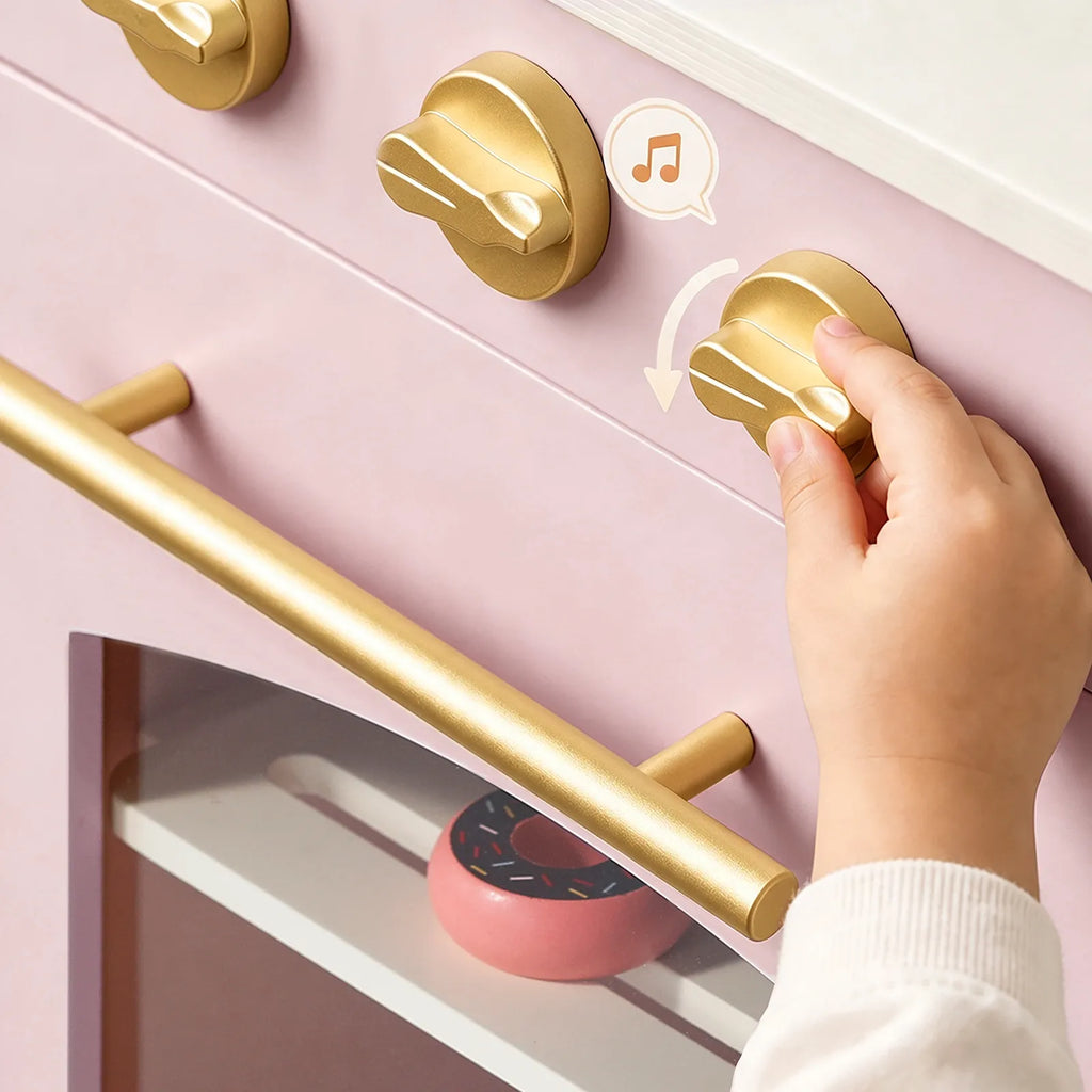 Tiny Land® Wooden Play Kitchen with Storage – 4 Colors