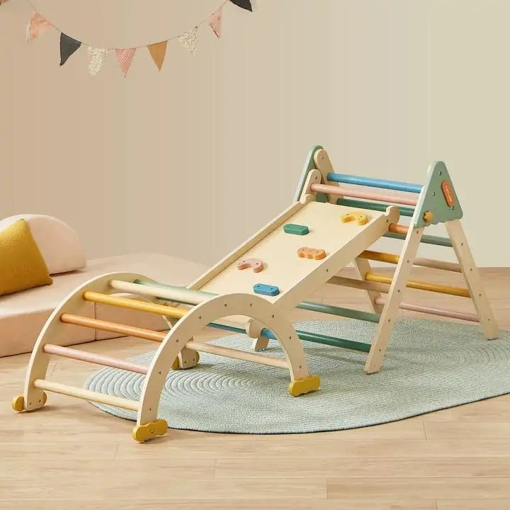Tiny Land® 7-in-1 Morandi Pikler Triangle Climbing Set