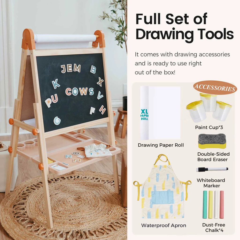 Tiny Land® Caramel Magnetic Easel for Kids