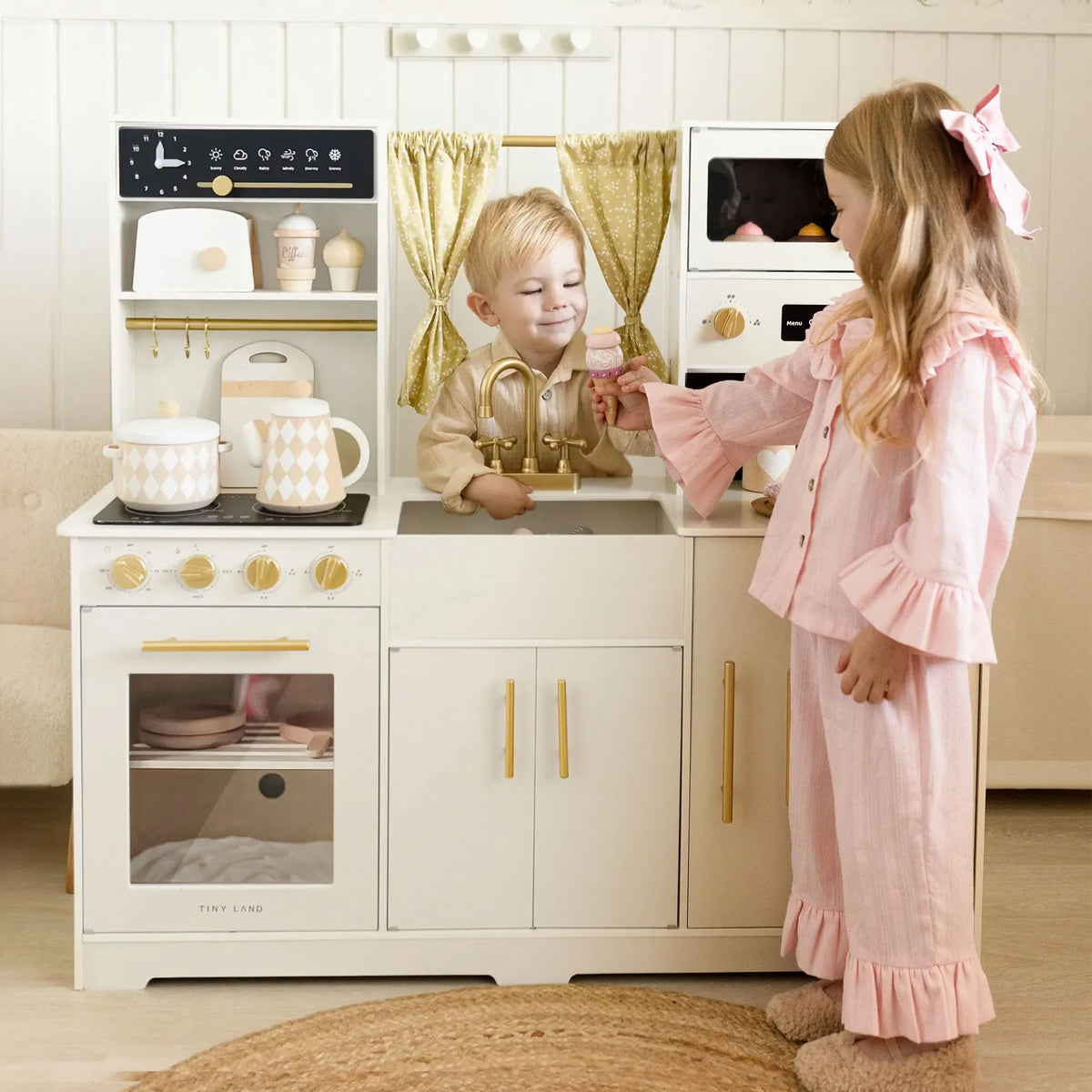 Tiny Land® Iconic Wooden Play Kitchen – Cream