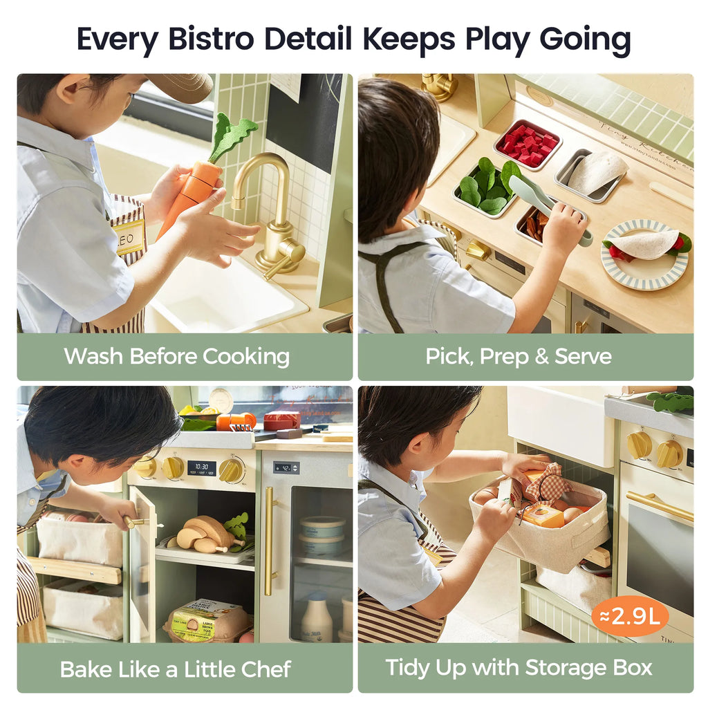 Tiny Land® BistroSwitch 2-in-1 Wooden Play Kitchen