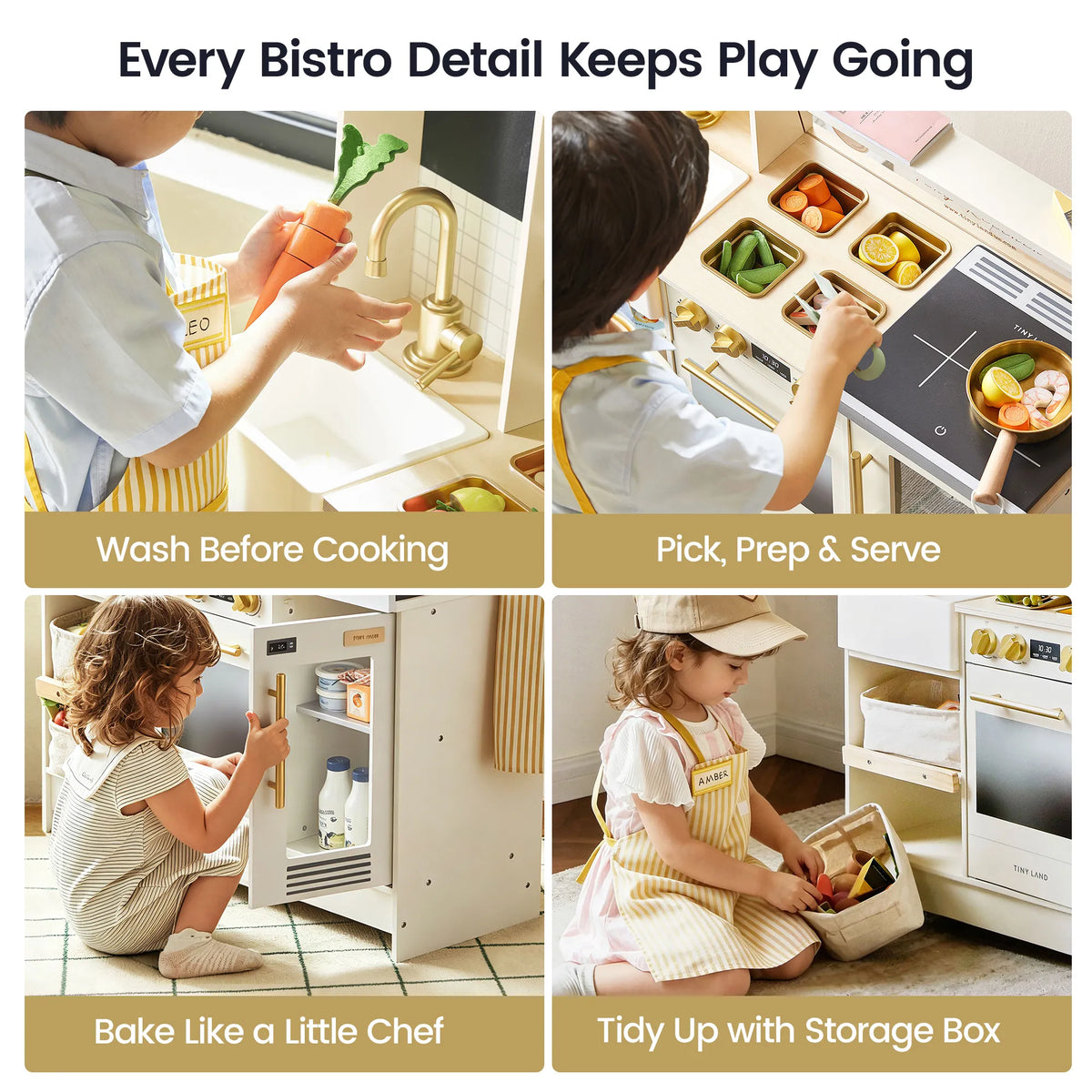 Tiny Land® BistroSwitch 2-in-1 Wooden Play Kitchen
