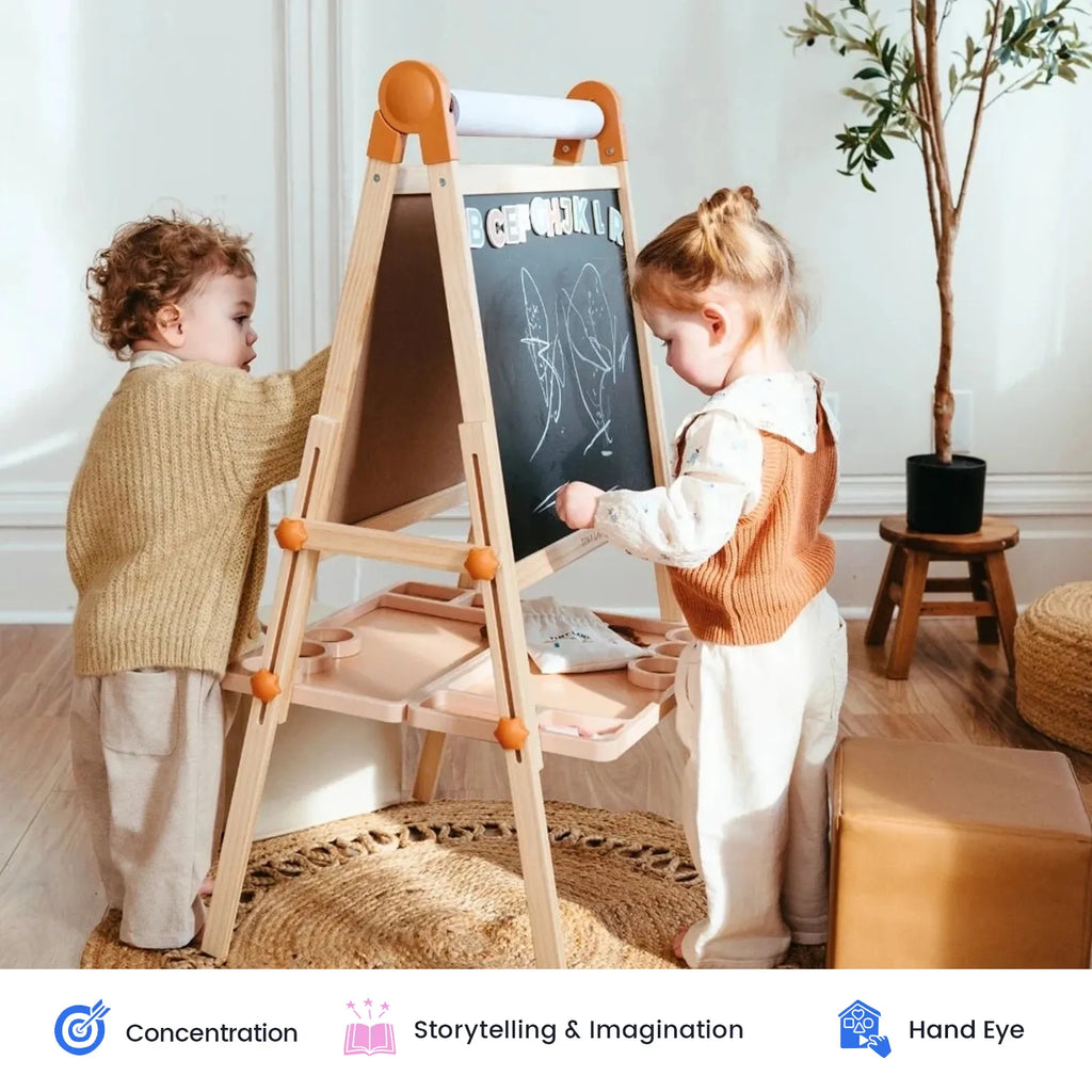 Tiny Land® Caramel Magnetic Easel for Kids
