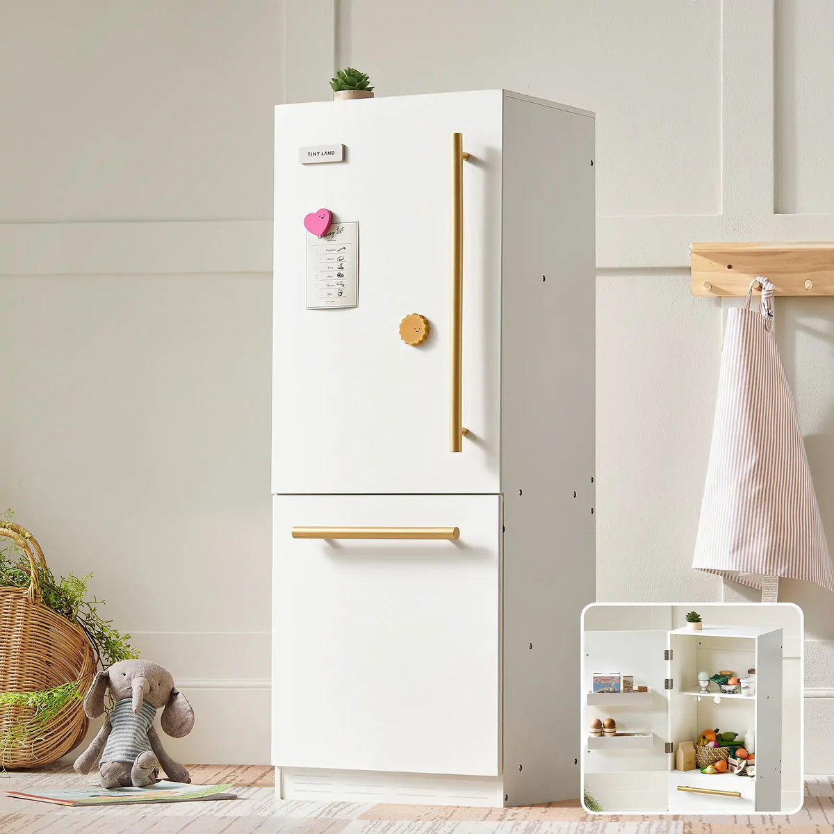 Tiny Land® Wooden Play Refrigerator for Kids
