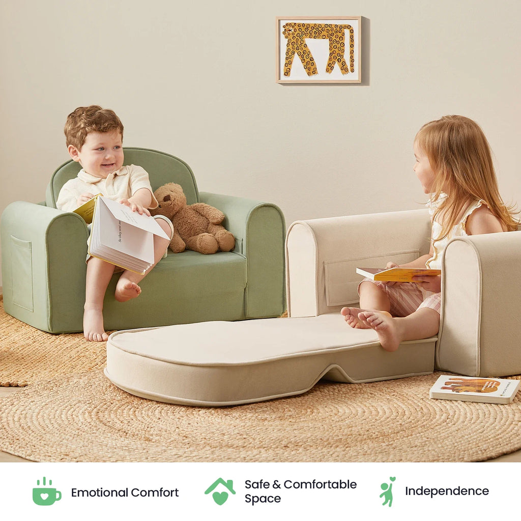 Tiny Land® GentleSnug 2-in-1 Kids Chair & Foldable Sofa