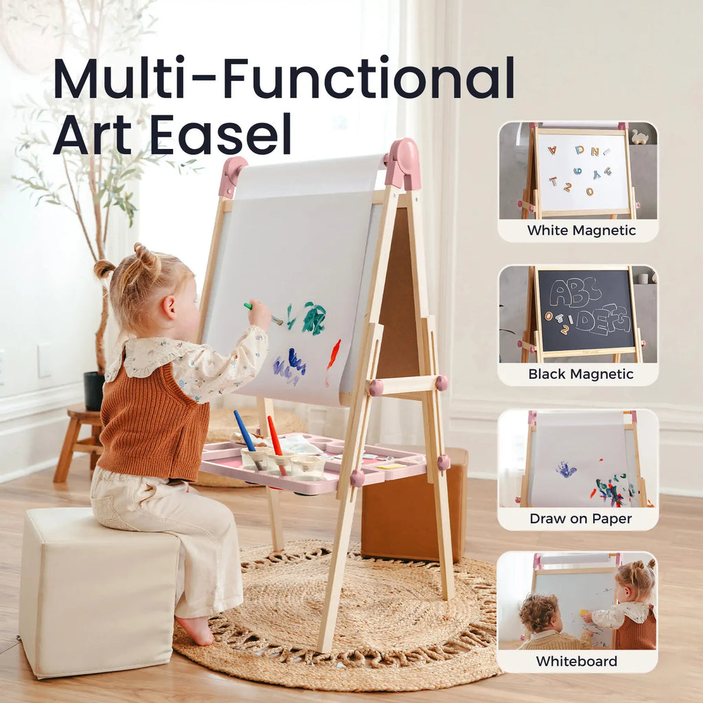 Tiny Land® Pink Magnitales Easel & Paper Roll Set