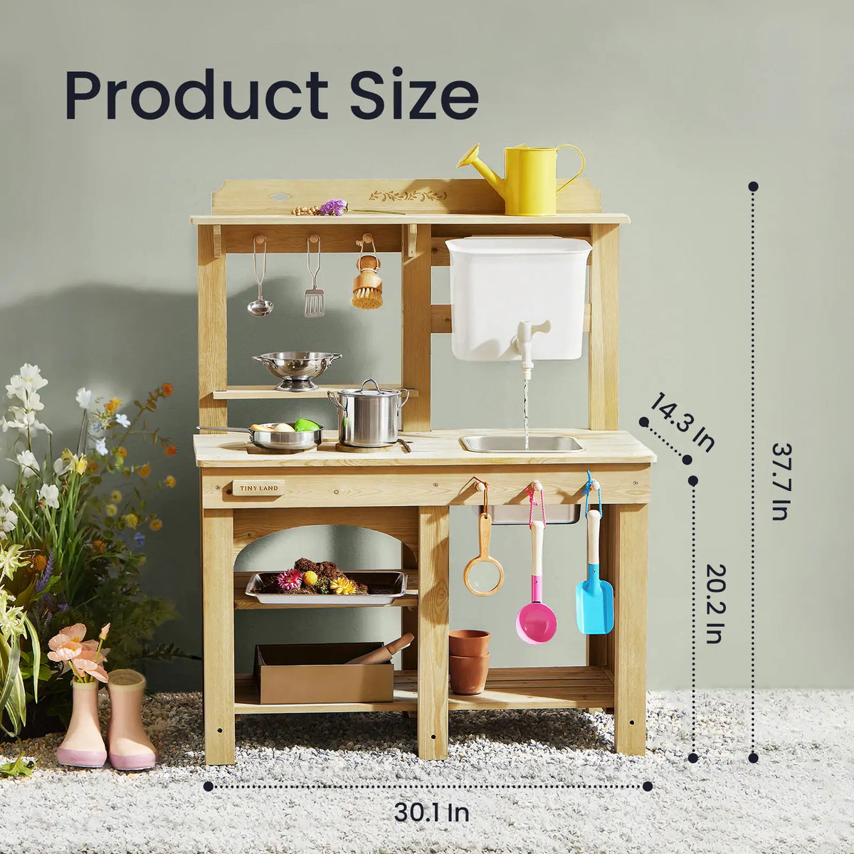 Tiny Land® Mud Kitchen – Outdoor Play Kitchen for Kids