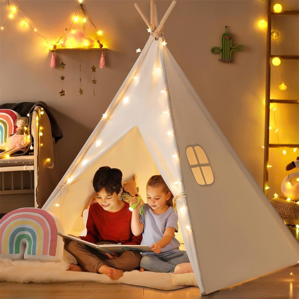 Tiny Land® Kids Teepee Tent with Floor Mat