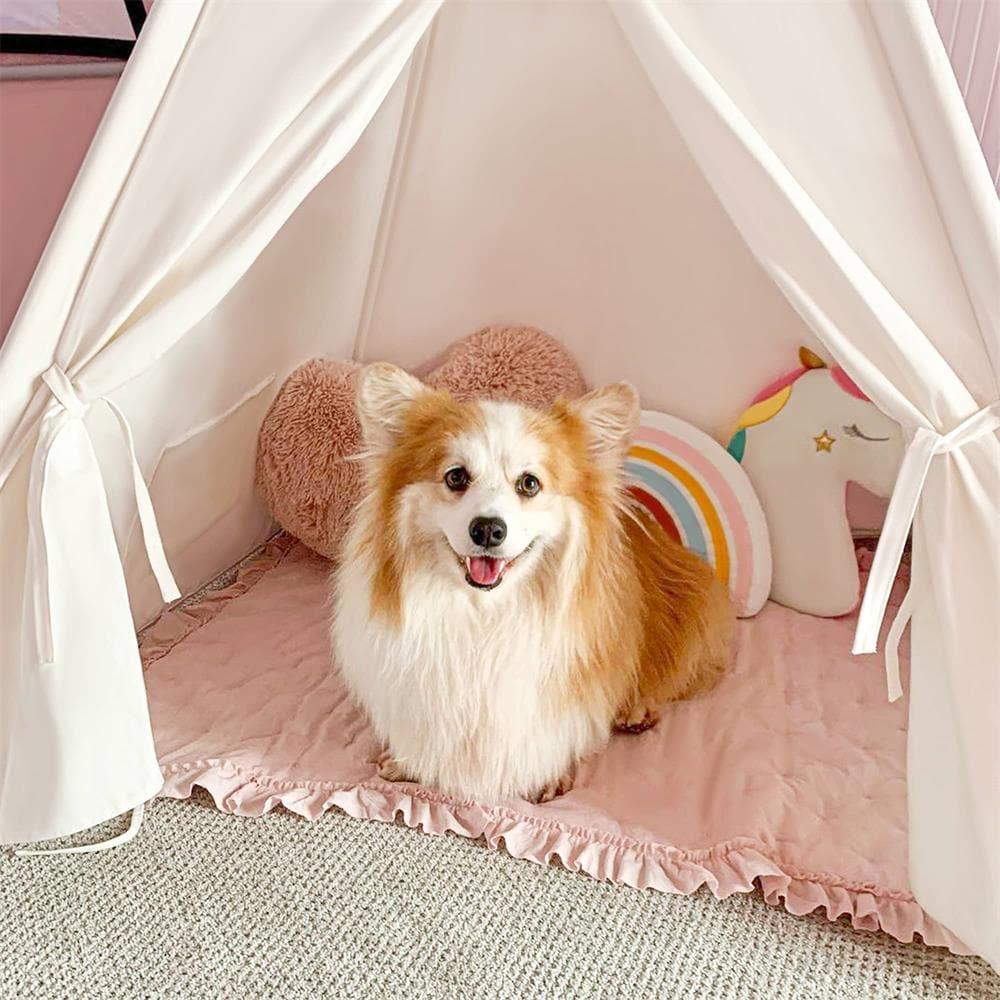 Tiny Land® Kids Teepee Tent with Floor Mat