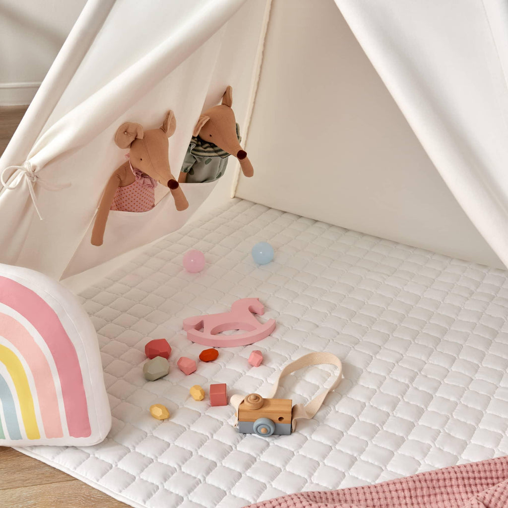 Tiny Land® Kids Teepee Tent with Floor Mat