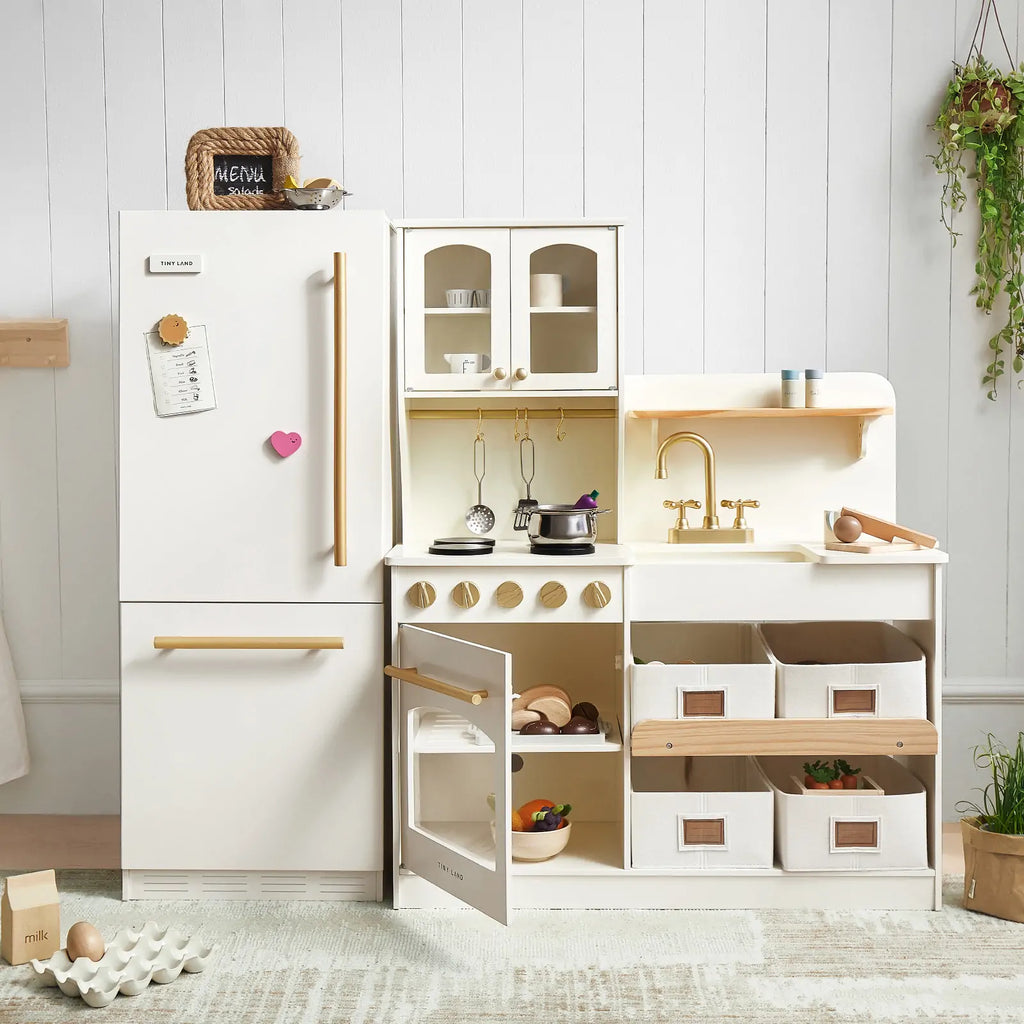 Tiny Land® Wooden Play Refrigerator for Kids