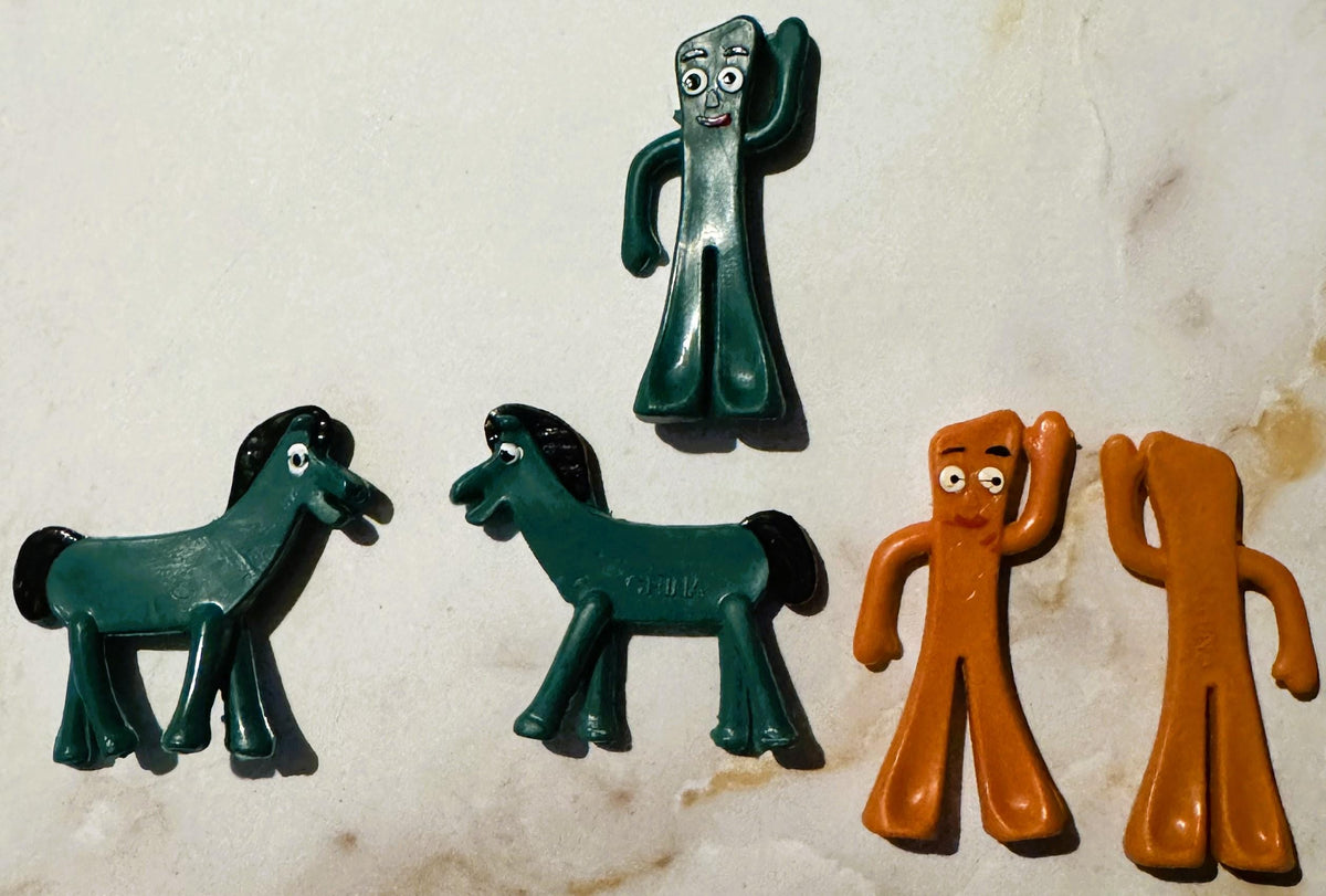 Vintage Gumby & Pokey Bendable Figure Set – 5 Pieces, 1970s–1980s