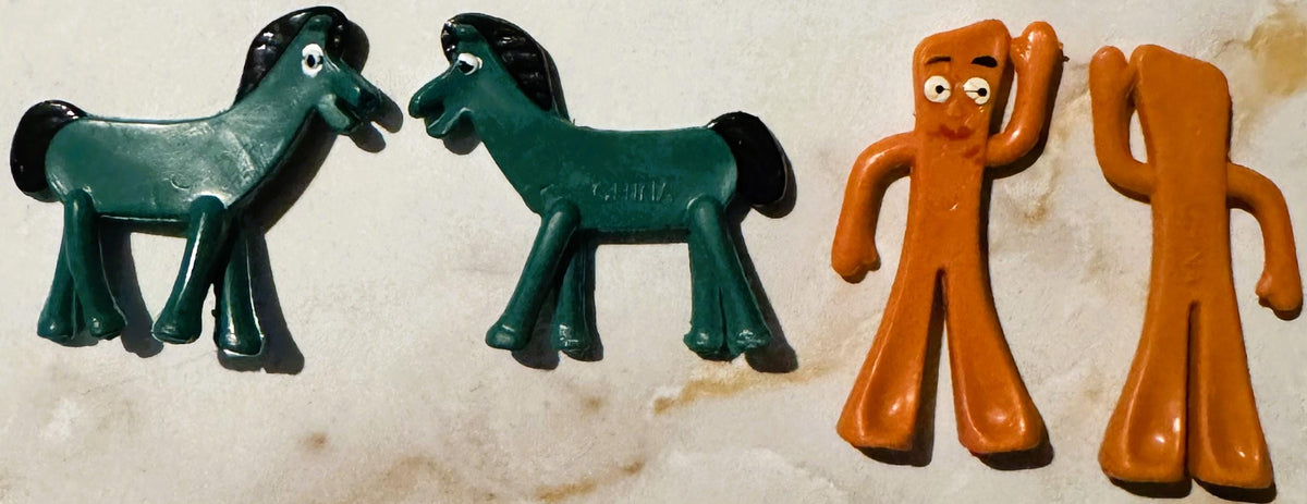 Vintage Gumby & Pokey Bendable Figure Set – 5 Pieces, 1970s–1980s