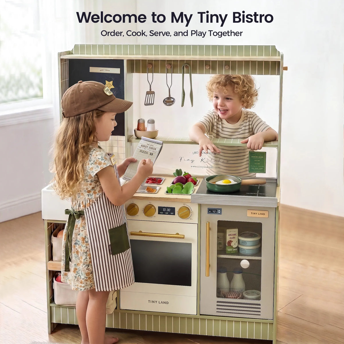 Tiny Land® BistroSwitch 2-in-1 Wooden Play Kitchen