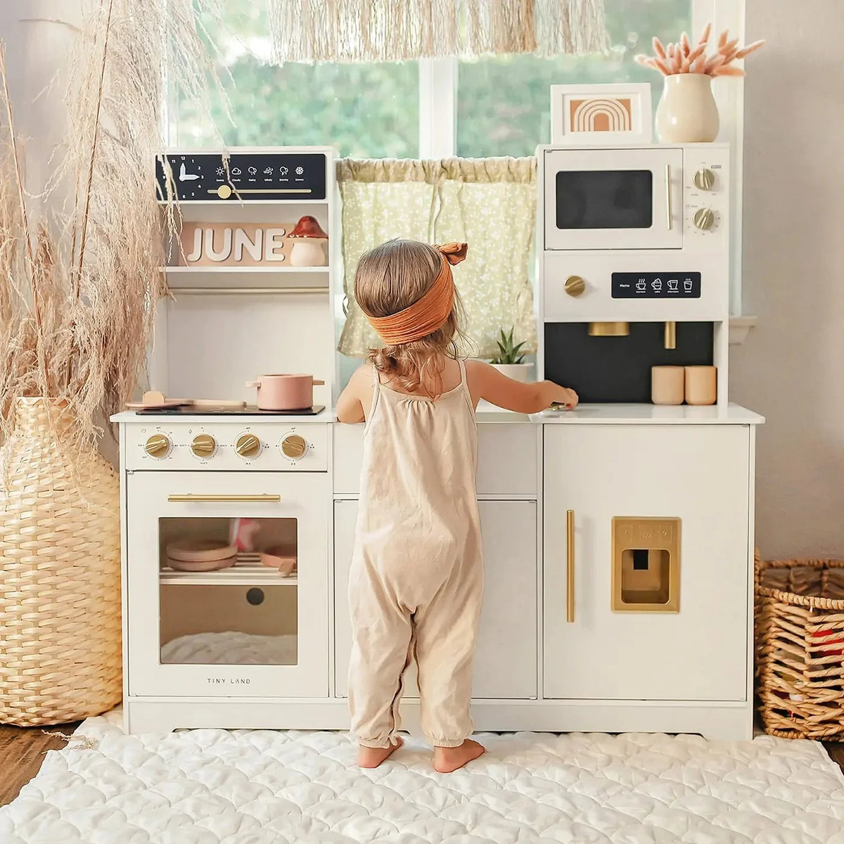 Tiny Land® Iconic Wooden Play Kitchen – Cream