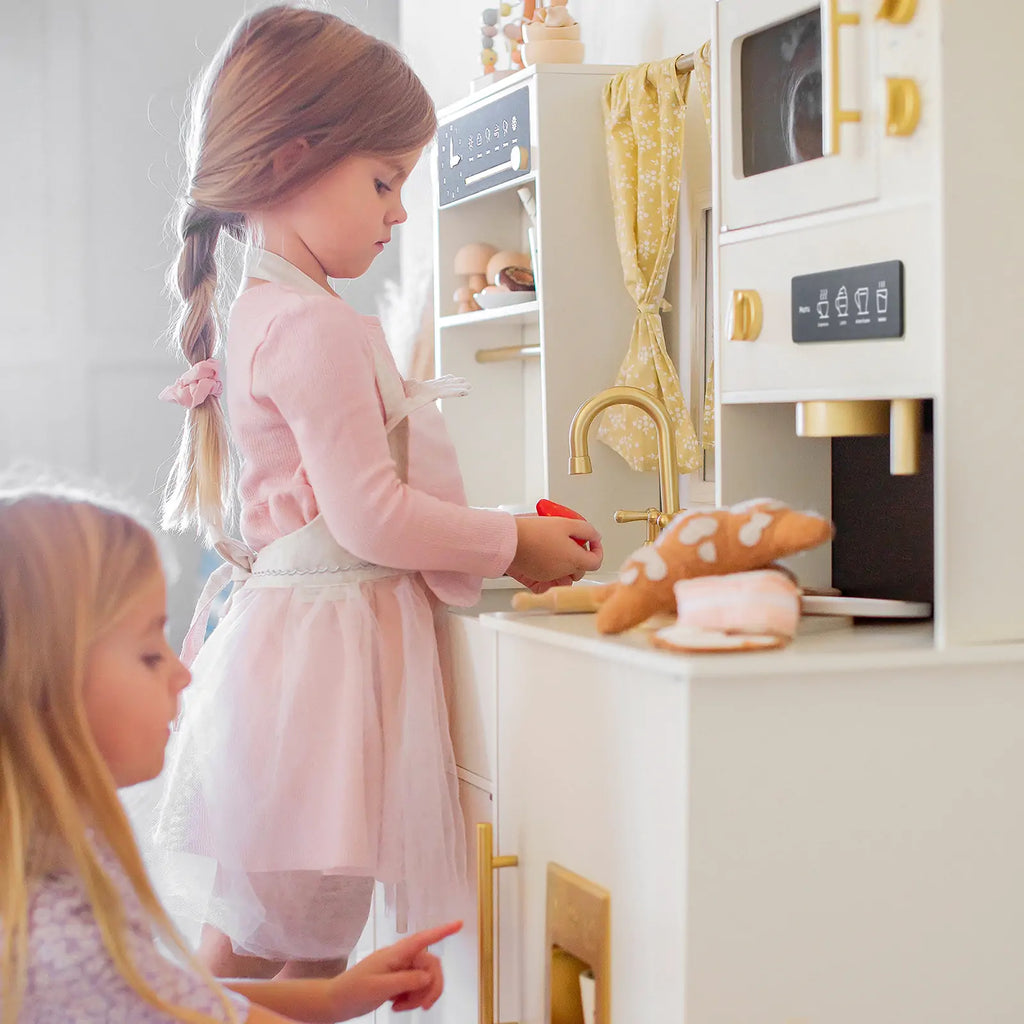 Tiny Land® Iconic Wooden Play Kitchen – Cream
